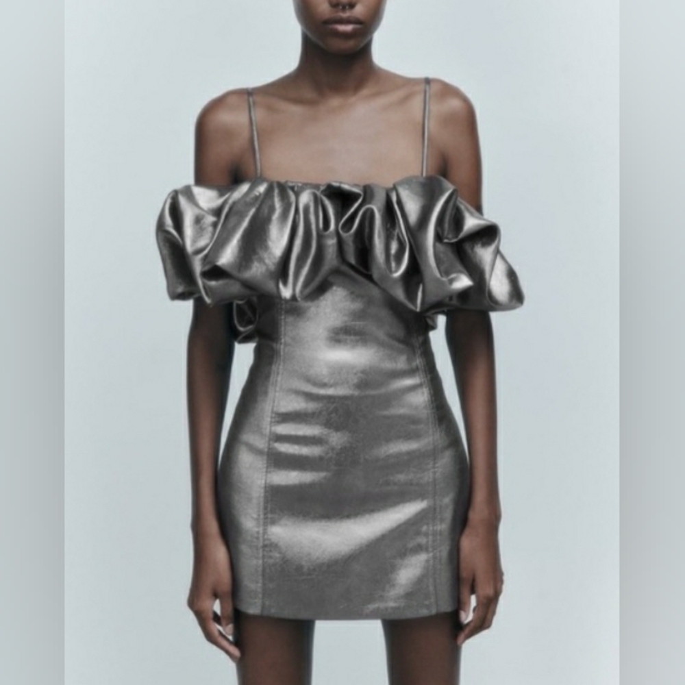 Zara Metallic Mini Dress